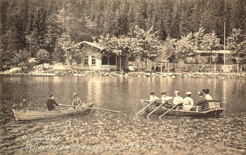 Historische Postkarte Klattau Schwarzer See