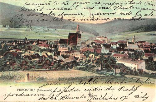 Historische Postkarte Prachatitz